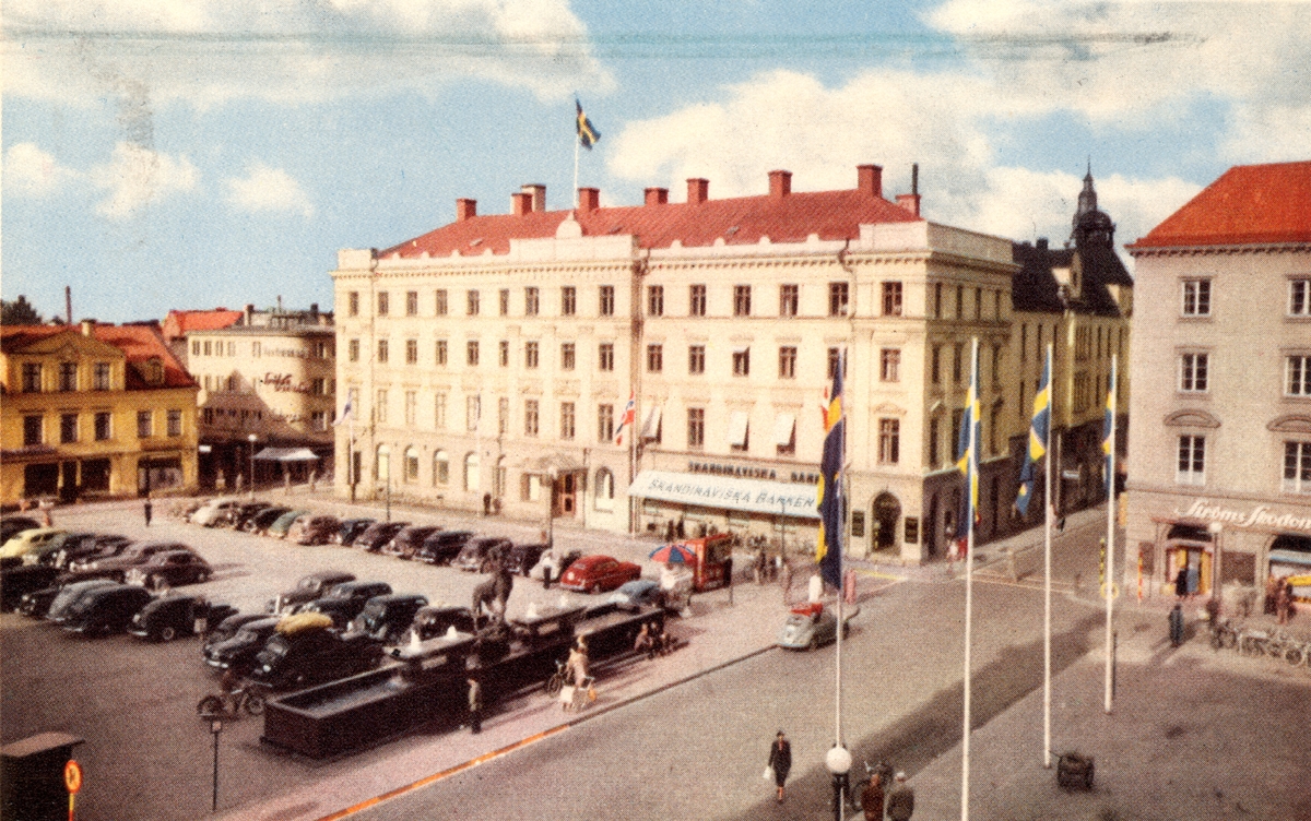 Orig Text Linköping Stora Torget Och Stora Hotellet Stora Torget Sett Mot Nordost Med 