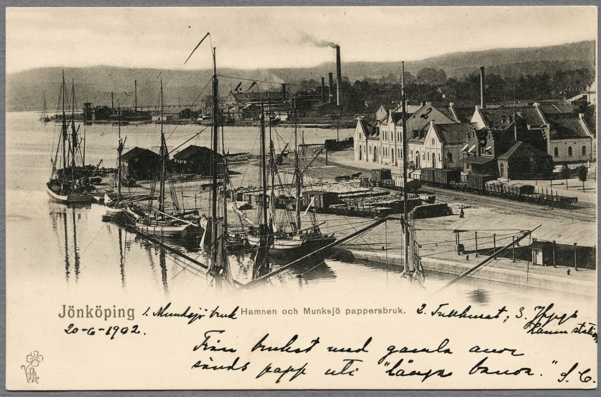 Hamnen och Munksjö pappersbruk i Jönköping. - Järnvägsmuseet ...